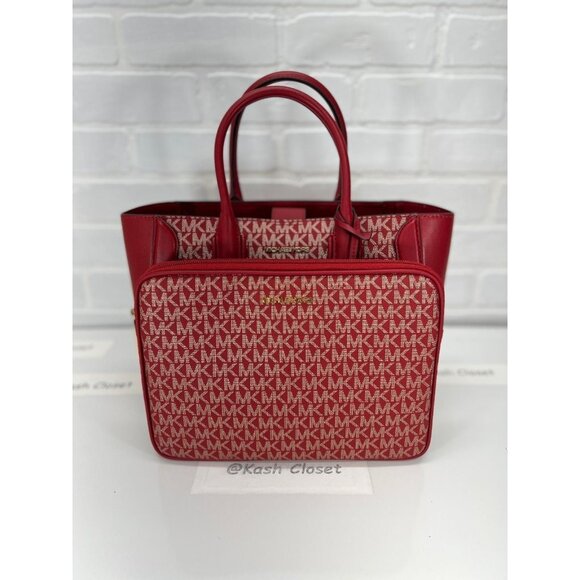 Michael Kors satchel kali medium ipad case tote shoulder bag chili pale gold - Picture 5 of 12